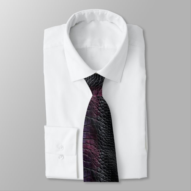 Chic Anniversary Gifts For Husband Crocodile Print Tie (Tied)
