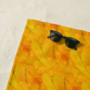 Chic Apricot Crush Abstract Floral Beach Towel