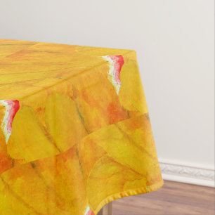 Chic Apricot Crush Abstract Floral Tablecloth