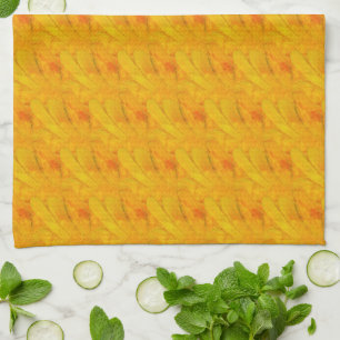 Chic Apricot Crush Abstract Floral Tea Towel