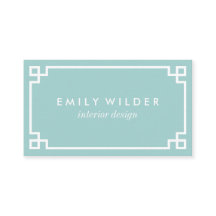 Chic Aqua and White Greek Key