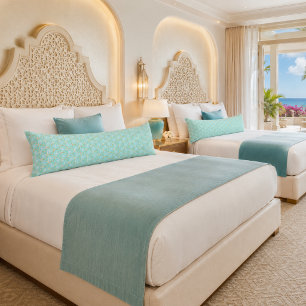 Chic Aqua Blue Gold Geometric Body Cushion