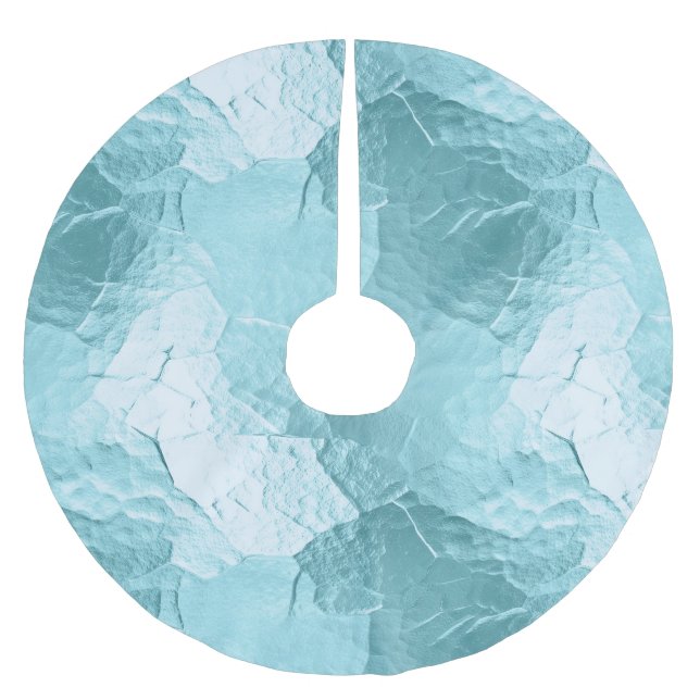 Chic Aqua Mint Blue Glam Brushed Polyester Tree Skirt (Front)