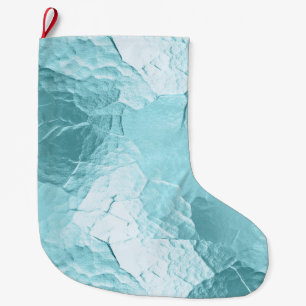 Chic Aqua Mint Blue Glam Large Christmas Stocking