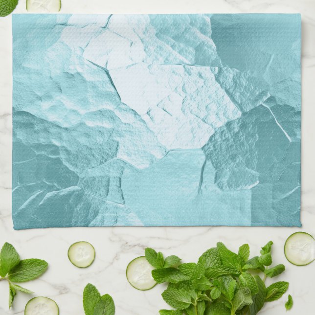 Chic Aqua Mint Blue Glam Tea Towel (Folded)