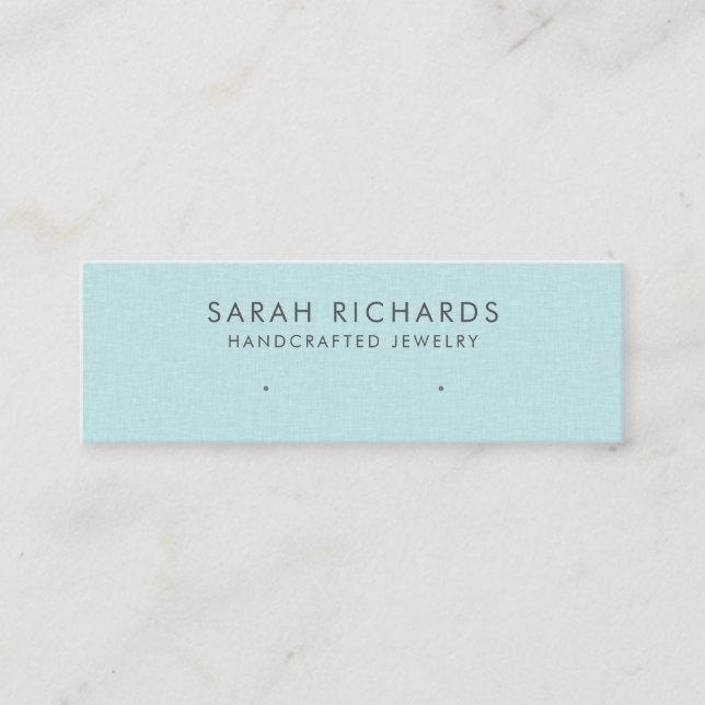 Chic Aqua Turquoise Blue Jewellery Earring Display Mini Business Card (Front)