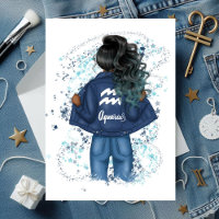 Chic Aquarius Zodiac Sign Denim Birthday Party