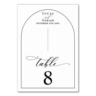 Chic Arch Modern Stylish Elegant Table Card