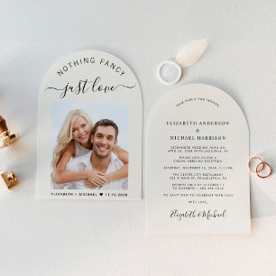Chic Arch Photo Cream Wedding Reception Invitation