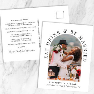 Chic Arch Photo Wedding Reception Invitation Postcard