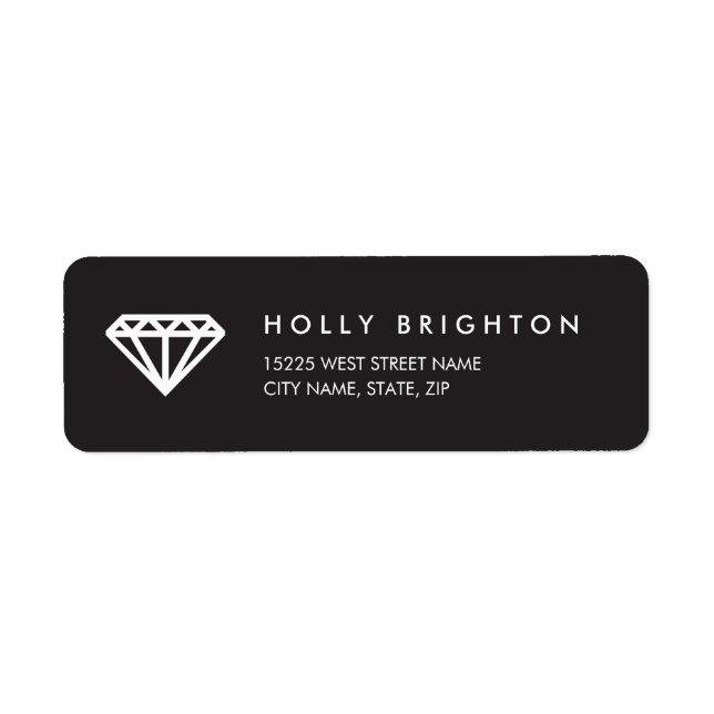 Chic Art Deco Diamond Return Address Labels (Front)