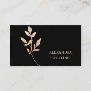 Chic Art Deco Gold Flower Personalised Business Card