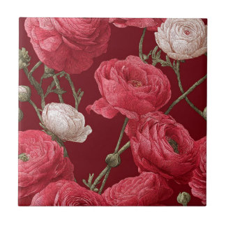 Chic Art Deco Ranunculus Tiles For Kitchen Floor