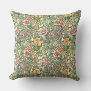 Chic art nouveau roses cushion