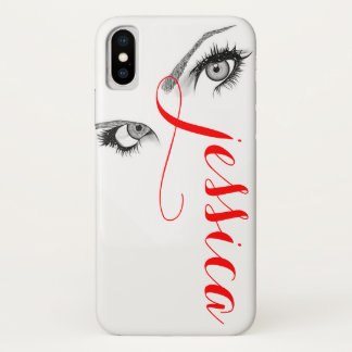 Chic Artsy Woman's Eyes Personalised iPhone X Case