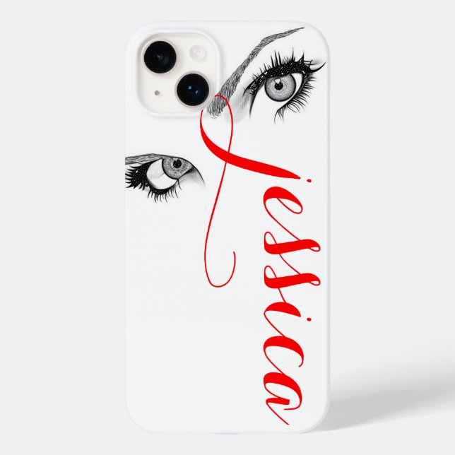 Chic Artsy Woman's Eyes Personalised Case-Mate iPhone Case (Back)