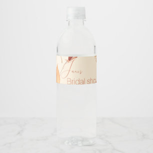 Chic Autumn floral bridal shower Water Bottle Label