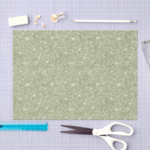 Chic Avocado Green Glitter Birthday Tissue Paper