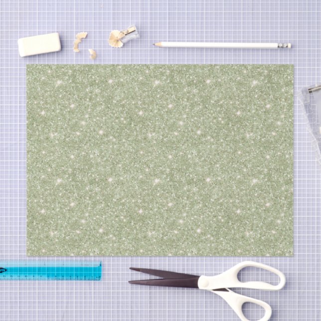 Chic Avocado Green Glitter Birthday Tissue Paper (Craft)