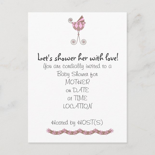 Chic Baby Coach Baby Shower Invitation (Front)