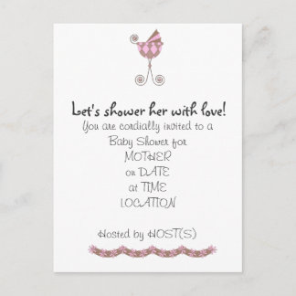 Chic Baby Coach Baby Shower Invitation Postcard