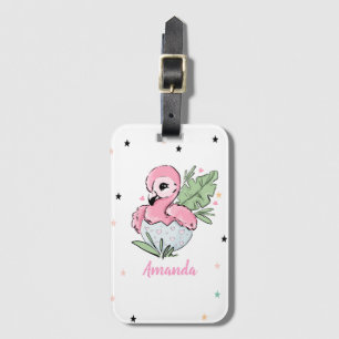 Chic Baby Flamingo, Stars, Princess Luggage Tag