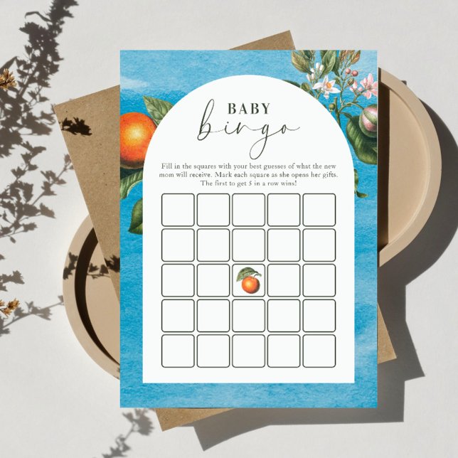 Chic Baby in Bloom Baby Shower |Arch Bingo Game Advice Card (Creator Uploaded)