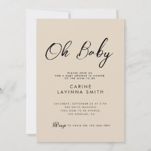 Chic Baby shower script modern invitation