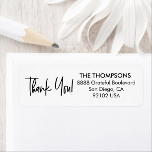 Chic Baby Shower Thank you Script Return address