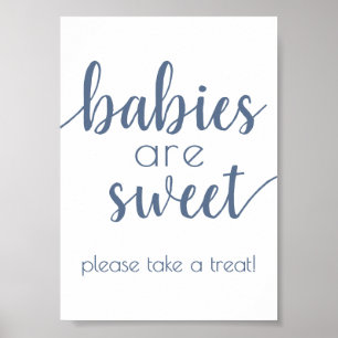 Chic Baby Showers   Dusty Blue Sweet Treat Table Poster
