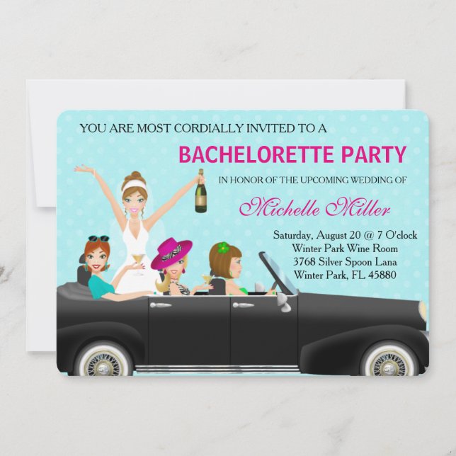 Chic Bachelorette Bash Custom Invtiation Invitation (Front)
