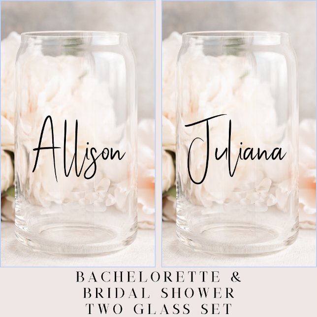 Chic Bachelorette Party Bridal Shower Favour Can Glass (Creator Uploaded)