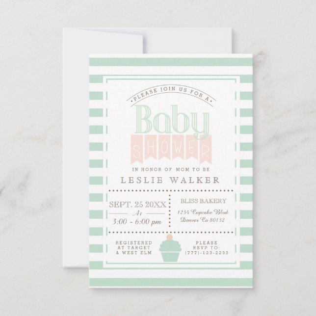 Chic Bakery Baby Shower Invitation (Front)