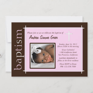 Chic Baptism Photo Invite [pink]