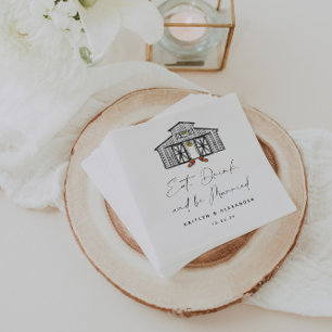 Chic Barn Eat Drink Be Married Napkin