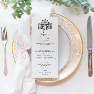 Chic Barn Wedding Menu with Cocktail QR code