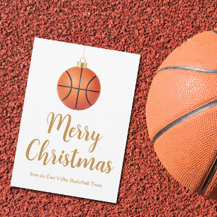 Chic Basketball Team Merry Christmas Custom Holiday Card