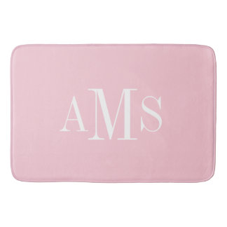 CHIC BATH MAT_PRETTY PINK SOLID/ WHITE /MONOGRAM MAT