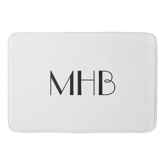 CHIC BATH MAT_WHITE  SOLID/ BLACK MONOGRAM MAT (Front)
