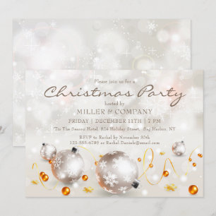 Chic Bauble Decorations Corporate Christmas Party Invitation