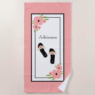 CHIC BEACH TOWEL_"LIVING THE DREAM" FLORAL TOWEL