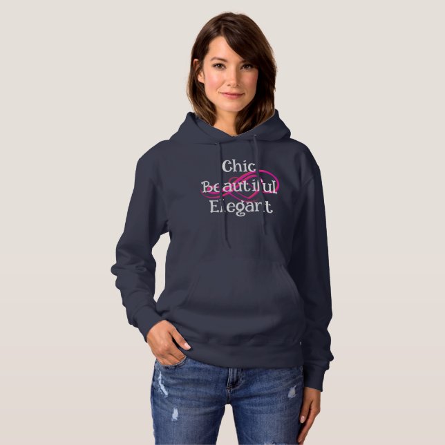 Chic, Beautiful, Elegant T-Shirt Hoodie (Front Full)