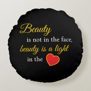 Chic Beauty Slogan Round Pillow – Stylish & Soft