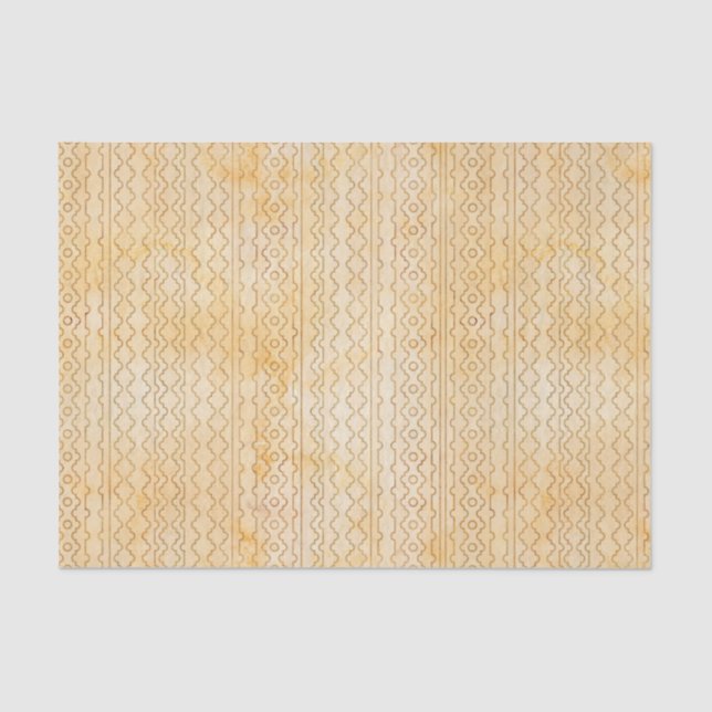 Chic Beige and Faux Gold Aztec Geometric Pattern Tissue Paper (Front)