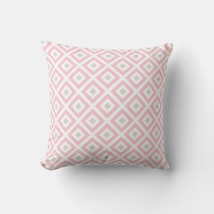 Chic Beige and Pink Diamonds Pattern Cushion