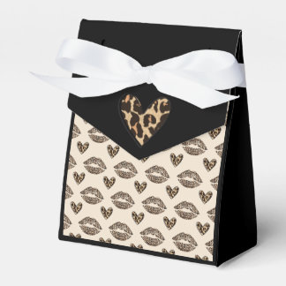 Chic Beige & Black Cheetah Print Favour Box