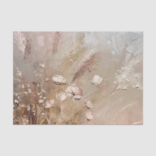 Chic Beige Blush Boho Floral Tissue Paper