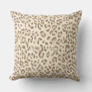 Chic Beige Cheetah Print Throw Pillow
