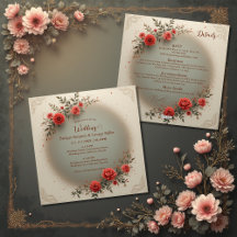 chic beige floral vintage rose wedding all in one