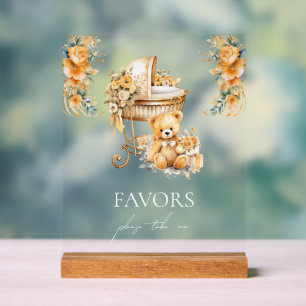 Chic Beige & Gold Favours Acrylic Sign